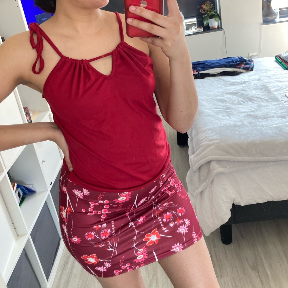 Floral Burgundy Dress